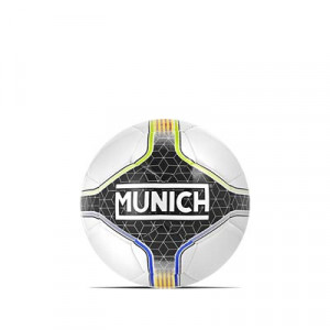 Balón Munich Hera Indoor RFEF Talla futsal - Balón de fútbol sala Munich Federació Catalana de Futbol talla 58 cm - blanco y negro - frontal