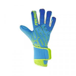 Reusch Pure Contact 3 AX2 - Guantes de portero profesionales para agua Reusch corte Evolution Negative Cut - azul celeste y verde - frontal 