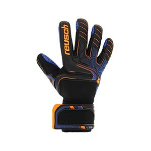 Reusch Attrakt G3 Fusion Evolution NC Guardian - Guantes de portero Reusch corte Negative Cut - negros y azules - frontal derecho