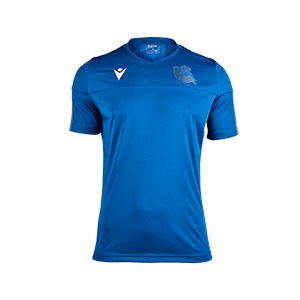 Camiseta Macron Real Sociedad entreno 2019 2020 - Camiseta de manga corta de entrenamiento Macron Real Sociedad 2019 2020 - azul - frontal