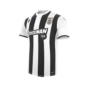 Camiseta Macron PAOK Salónica 2019 2020 - Camiseta Macron primera equipación PAOK Salónica 2019 2020 - blanca y negra - frontal