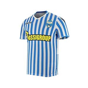 Camiseta Macron 1a SPAL 2018 2019 - Camiseta primera equipación Macron SPAL 2018 2019 - blanca y azul celeste - frontal