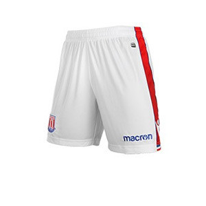 Short oficial Stoke City 17-18 - Pantalón corto oficial primera equipación Stoke City 2017 - 2018 - Blanco - frontal