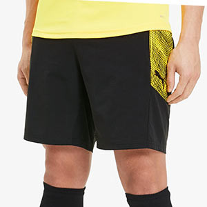 Short Puma ftblNXT Pro - Pantalón corto de entrenamiento Puma - negro y amarillo - frontal