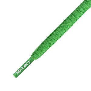 Cordones Runnies Hydrophobic  - 120 cm largo x 5 mm ancho - Verde - frontal