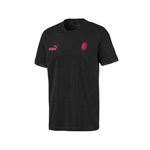 Camiseta algodón Puma Milan Ftbl Culture - Camiseta de manga corta de algodón Puma Milán 2019 2020 - negra - frontal