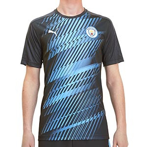 Camiseta Puma Manchester City pre-match 19 2020 - Camiseta de calentamiento Puma Manchester City 2019 2020 - negra y azul - frontal