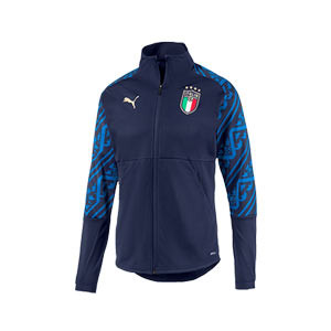 Chaqueta Puma Italia himno 2019 2020 visitante - Chaqueta chándal del himno Puma selección italiana 2019 2020 - azul marino - frontal