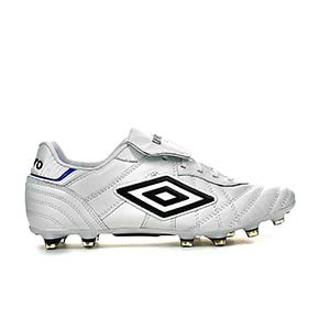 Umbro Speciali Eternal Pro HG - Botas de fútbol de piel de canguro Umbro HG para césped natural o artificial de última generación - blancas - derecho