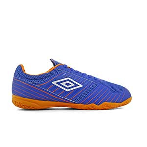 Umbro New Vision Liga IC - Zapatillas de fútbol sala Umbro suela lisa IC - azules - pie derecho