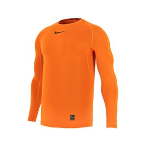 Camiseta compresiva manga larga Nike Pro - Camiseta interior compresiva Nike - Naranja - frontal