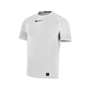 Camiseta compresiva Nike Pro - Camiseta interior compresiva de manga corta Nike - Blanco - frontal