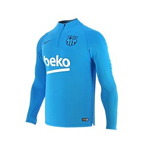 Sudadera Nike Barcelona entreno Squad 2018 2019 - Sudadera de entrenamiento Nike Squad FC Barcelona 2018 - 2019 - azul celeste - frontal