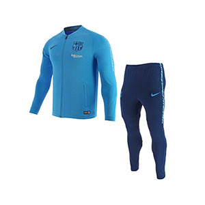 Nike Barcelona chándal 2018 2019 Squad - Chándal Nike del FC Barcelona 2018 - 2019 - azul - frontal