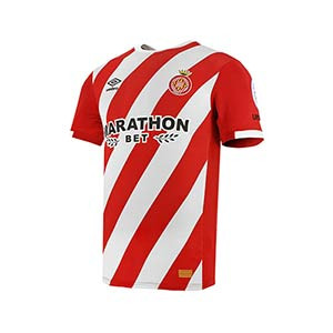 Camiseta Umbro primera Girona 18 2019 - Camiseta primera equipación Umbro Girona 2018 2019 - roja y blanca - frontal