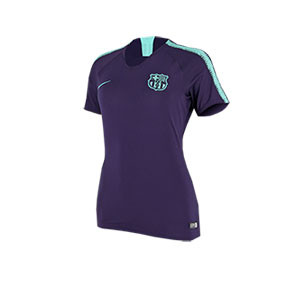 Camiseta Nike Barcelona entreno mujer 18 2019 Squad - Camiseta mujer de entrenamiento del FC Barcelona 2018 - 2019 - morada / azul - frontal