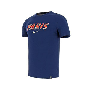 Camiseta de algodón Nike PSG Preseason - Camiseta de algodón Nike PSG 2018 - 2019 - azul marino - frontal