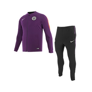 Nike Manchester City chándal 18 2019 - Chándal del Manchester City Nike 2018 2019 - morado y negro - frontal