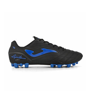 Joma Aguila Gol AG - Botas de fútbol de piel Joma para césped artificial - negras y azules - pie derecho