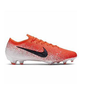 Nike Mercurial Vapor XII Elite FG - Botas de fútbol Nike FG para césped natural o artificial de última generación - blancas y naranjas - pie derecho