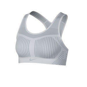 Sujetador deportivo Nike FE/NOM Flyknit - Top deportivo Nike de mujer para fútbol - blanco - frontal