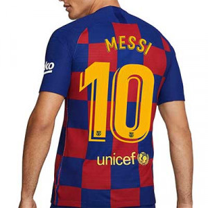 Camiseta Nike Barcelona Vapor Match Messi 19 2020 - Camiseta Nike auténtica 1a equipación Leo Messi FC Barcelona 2019 2020 - azulgrana - trasera