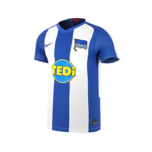 Camiseta Nike Hertha Berlín 2019 2020 Stadium - Camiseta Nike primera equipación Herta Berlín 2019 2020 - azul y blanca - frontal