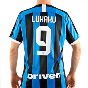 Camiseta Nike Lukaku Inter 2019 2020 Stadium - Camiseta Romelu Lukaku Nike primera Inter de Milán 2019 2020 - negra y azul - trasera