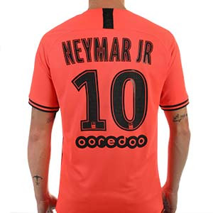 Camiseta Nike Neymar 2a PSG 2019 2020 Stadium - Camiseta Neymar Jr Nike x Jordan segunda equipación Paris Saint-Germain 2019 2020 - roja - trasera