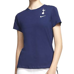 Camiseta Nike Tottenham mujer Evergreen Crest - Camiseta para mujer de algodón Nike del Tottenham 2019 2020 - azul marino - frontal