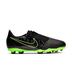 Nike Phantom Venom Academy FG Jr - Botas de fútbol para niño Nike FG para césped natural o artificial de última generación - negras y amarillo flúor - pie derecho