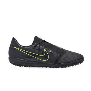 Nike Phantom Venom Academy TF - Zapatillas multitaco Nike Football suela turf - negras y amarillo flúor - derecho