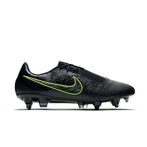 Nike Phantom Venom Elite SG-PRO AC - Botas de fútbol Nike SG-PRO con tacos de aluminio para césped natural blando - negras y amarillo flúor - derecho