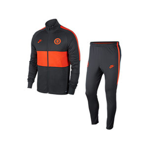 Chándal Nike Chelsea entreno UCL 19 2020 Dry Strike - Chándal Champions Nike del Chelsea 2019 2020 - gris oscuro y naranja - frontal