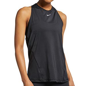 Camiseta de tirantes Nike Pro mujer - Camiseta de tirantes de mujer para fútbol Nike - negra - frontal