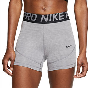 Malla Nike Pro mujer - Malla corta de mujer Nike para fútbol - gris - frontal