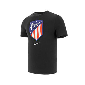 Camiseta de algodón Nike Atlético Crest - Camiseta de algodón Nike del Atlético de Madrid - negra - frontal