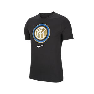 Camiseta de algodón Nike Inter Crest - Camiseta de algodón Nike del Inter de Milán - negra - frontal