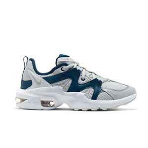 Nike Air Max Graviton Women's - Zapatillas deportivas de mujer Nike para calle - blancas y azul marino - pie derecho