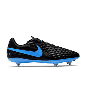 Nike Tiempo Legend 8 Club SG - Botas de fútbol Nike SG para césped natural blando - negras y azules - pie derecho