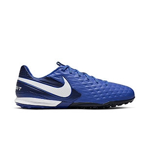 Nike TiempoX Legend 8 Pro TF - Zapatillas de fútbol multitaco Nike de piel FootballX con suela turf - azules - pie derecho