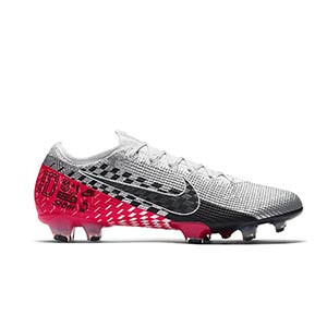 Nike Mercurial Vapor 13 Elite NJR FG - Botas de fútbol Nike FG para césped natural o artificial de última generación - grises y rojas - pie derecho