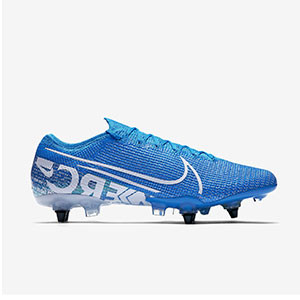 Nike Mercurial Vapor 13 Elite SG-PRO AC - Botas de fútbol Nike SG con tacos de alúminio para césped natural blando - azul celeste - pie derecho