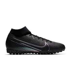 Nike Mercurial Superfly 7 Academy TF - Zapatillas multitaco con tobillera Nike suela turf - negras - pie derecho