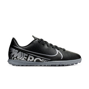 Nike Mercurial Vapor 13 Club TF Jr - Zapatillas multitaco infantiles Nike suela turf - negras - derecho