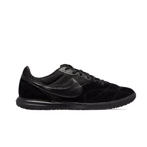 Nike Premier II Sala - Zapatillas de fútbol sala de piel Nike suela lisa IC - negras - pie derecho