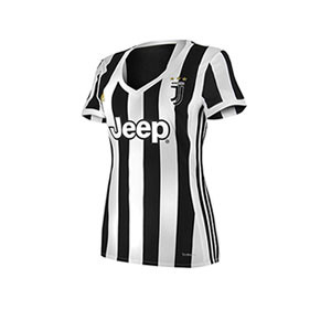 Camiseta mujer Juventus 2017 - 2018 - Camiseta oficial de chica de la 1ª equipación de la Juventus 17/18 - Blanco/Negro - frontal