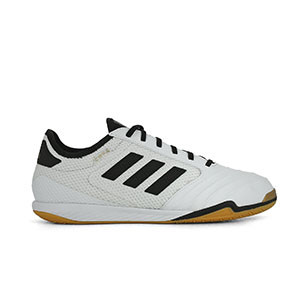 adidas COPA Tango 18.3 Top Sala - Zapatillas de fútbol sala de piel adidas suela lisa - Blanco - pie izquierdo