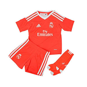 Conjunto niño <6 R. Madrid portero 17/18 - Conjunto infantil portero Real Madrid 2a equipación 2017 - 2018 (18m-6A) - Rojo - frontal