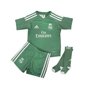 Conjunto niño <6 R. Madrid portero 17/18 - Conjunto infantil portero Real Madrid 1a equipación 2017 - 2018 (18m-6A) - Verde - frontal